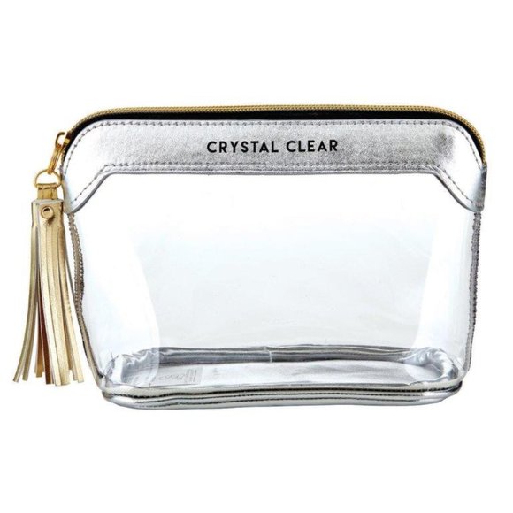 Handbags - **LIKE NEW** Silver Clear Travel Accessory Make Up Bag - Santa Barbara Designs